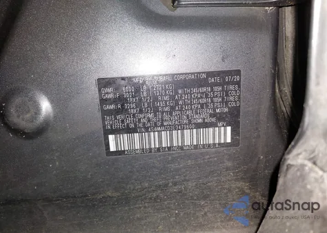 2020 Subaru Ascent Premium z USA, uszkodzony, nr VIN 4S4WMACD3L3479600